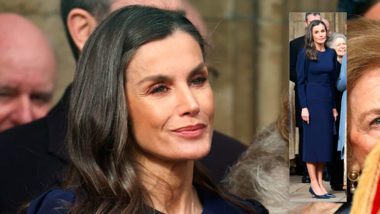 Queen Letizia in Windsor with a royal blue ensemble by Carolina Herrera Queen Letizia in Windsor