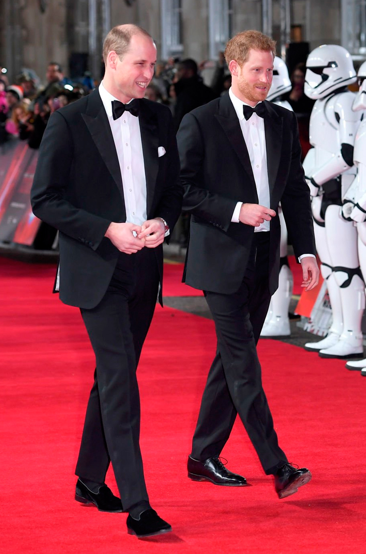 Prince William and Prince Harry at the European Premiere of 'Star Wars: The Last Jedi'