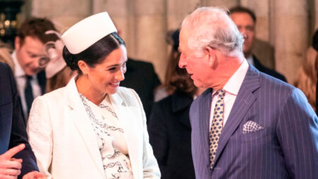 Meghan Markle walks down the aisle with King Charles