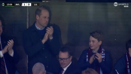 Prince William and George at the Aston Villa soccer game