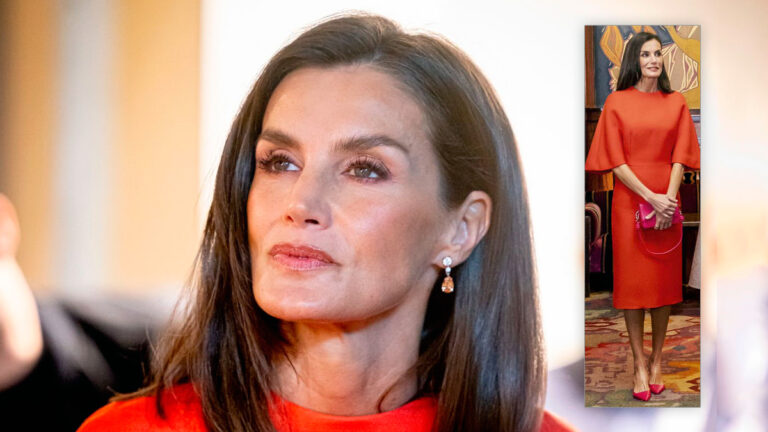 Queen Letizia pays tribute to the Netherlands with her outfit on the third day of the state visit Queen Letizia's orange dress in Amsterdam