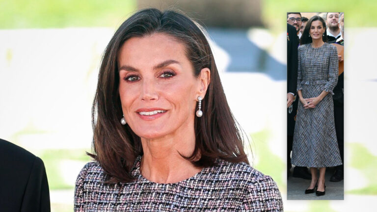 Queen Letizia wears a new tweed dress and comfortable shoes at the Cervantes Award Ceremony Queen Letizia's style at the Miguel de Cervantes Awards