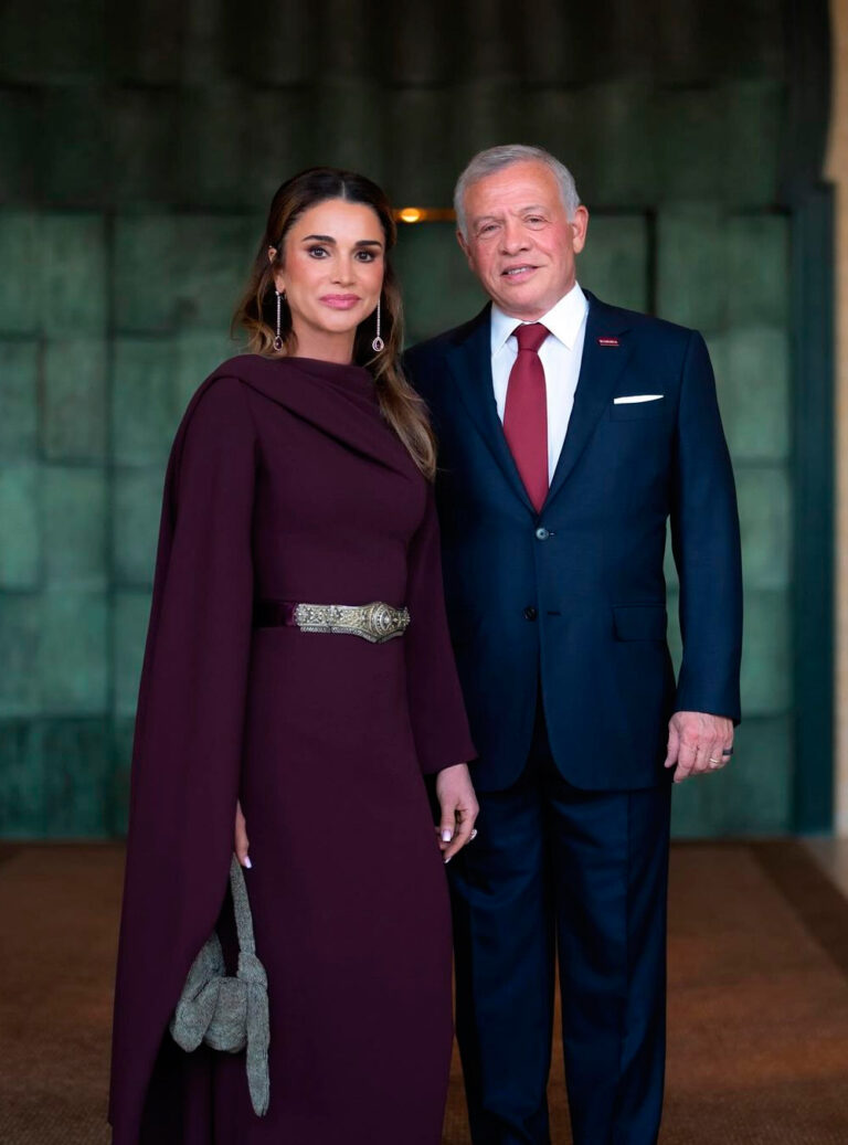 Queen Rania's purple dress for Jordan's Independence Day