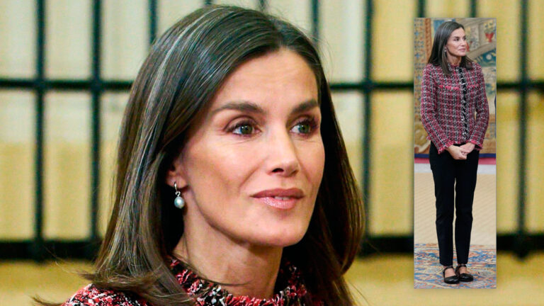 Queen Letizia Resists Summer and Surprises With a Winter Look Queen Letizia's Red Tweed Jacket