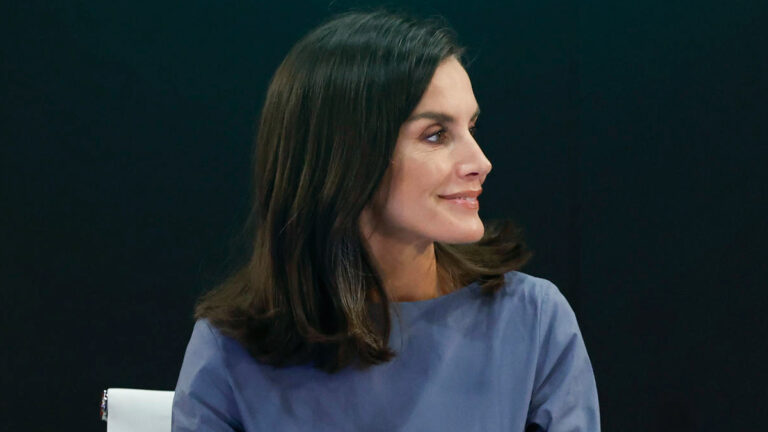 Queen Letizia chooses a sophisticated Adolfo Dominguez and Pedro Garcia ensemble for her Netflix visit Queen Letizia's style at Netflix Visit
