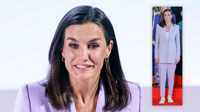 Queen Letizia’s Spring Style in Mauve Suit by Bleis Madrid Queen Letizia's Spring Style in Mauve Suit by Bleis Madrid