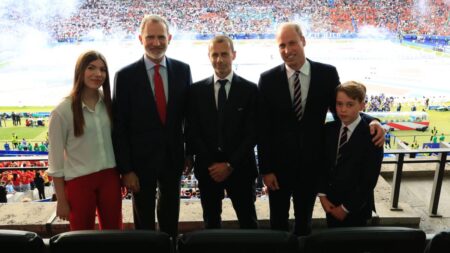 King Felipe and Prince William at Eurocup final