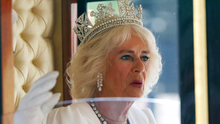 Queen Camilla Celebrates 77th Birthday at the Opening of Parliament Wearing George IV’s State Diadem Queen Camilla at the State Opening of Parliament