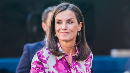 Queen Letizia in a Floral Shirt Dress by Carolina Herrera