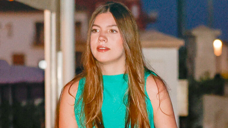 Infanta Sofia Borrows a Dress From Queen Letizia’s Closet Infanta Sofia in Turquoise Dress