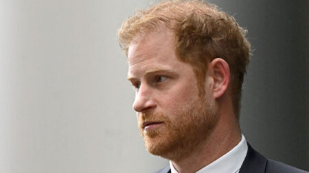 Prince Harry at Robert Fellowes' funeral
