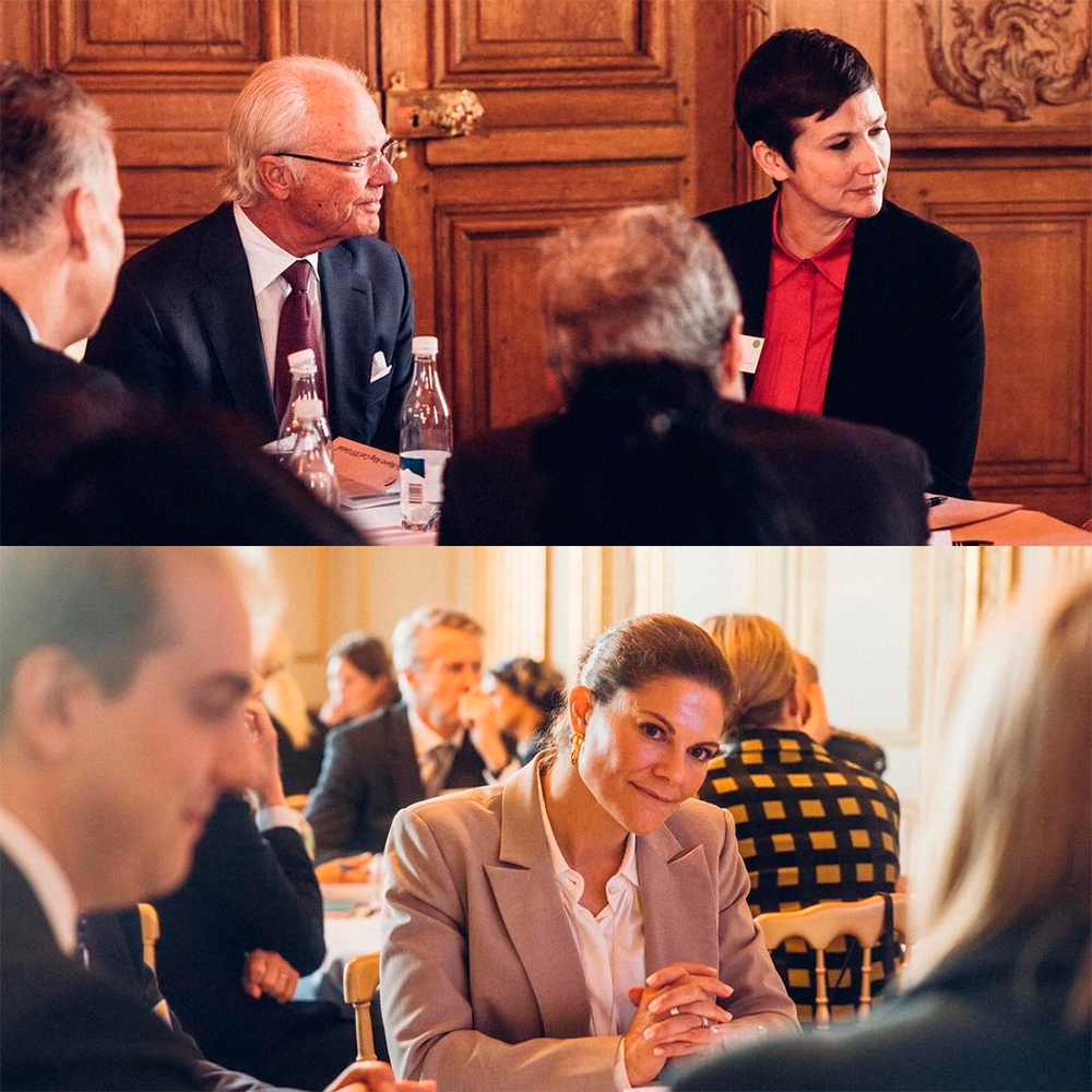 King Carl Gustaf and Princess Victoria of Sweden attend the Global Child Forum at the Royal Palace.