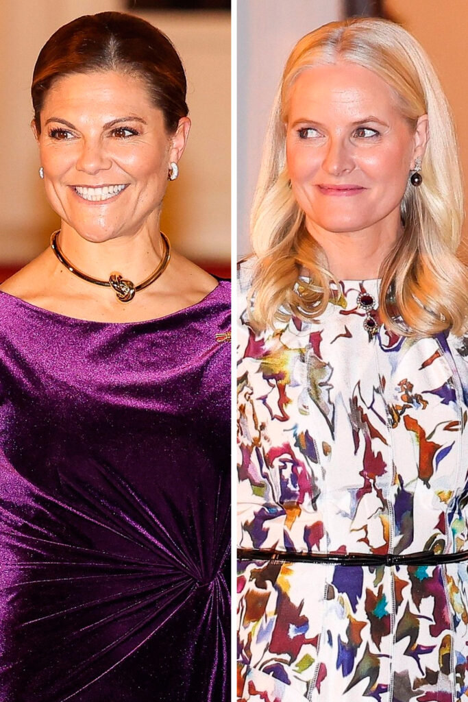 Victoria of Sweden and Mette-Marit of Norway at the Gala Dinner in Berlin