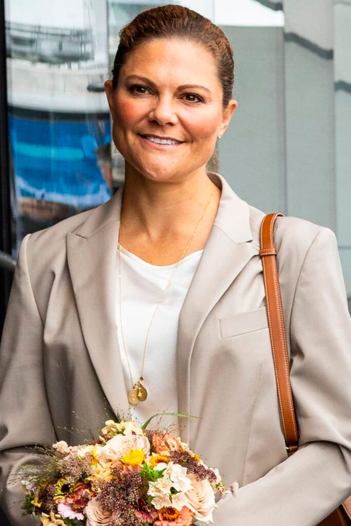 Princess Victoria in Taupe Suit By Malina