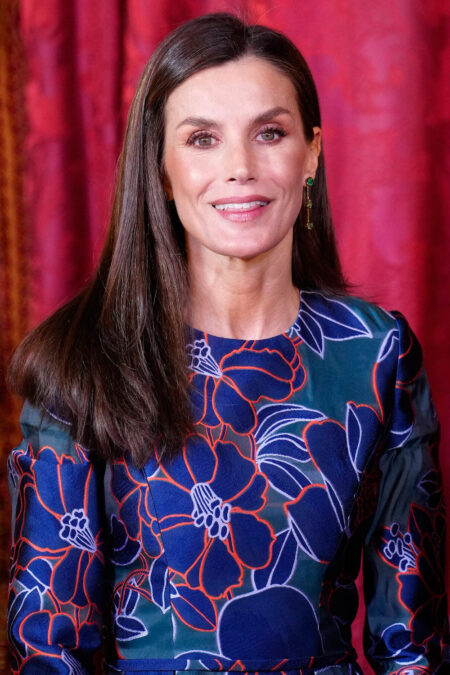 Queen Letizia in a Floral Dress by Carolina Herrera
