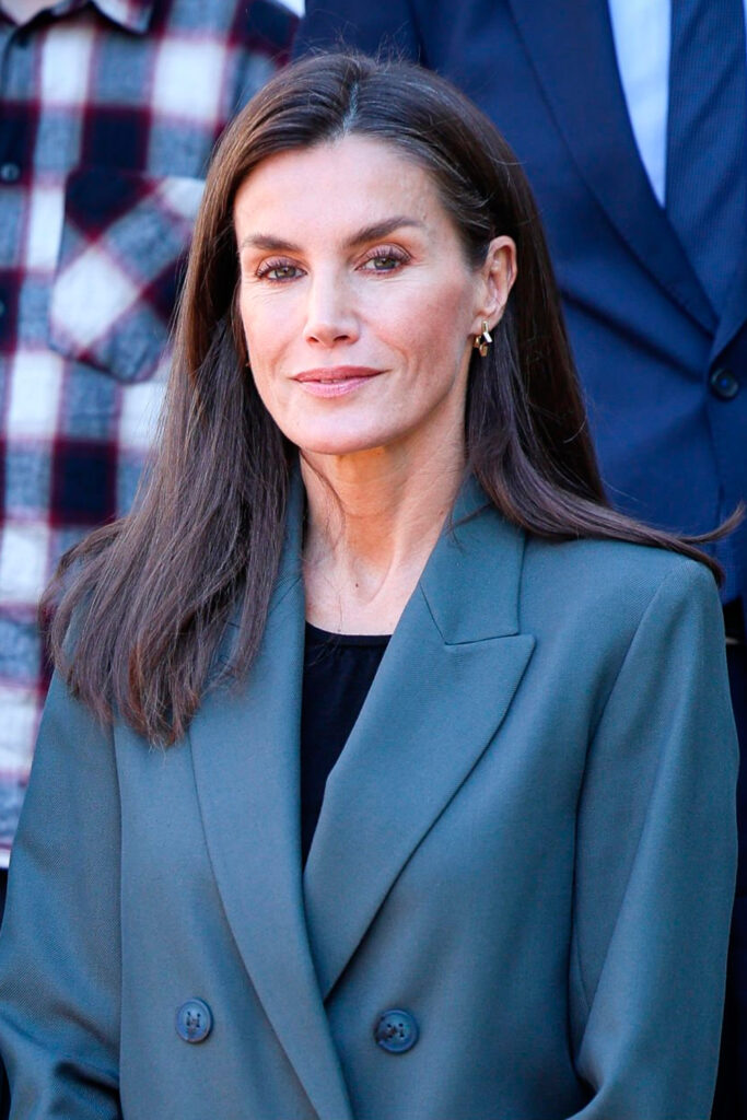 Queen Letizia in Gray Suit