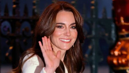 Kate Middleton at the reception of the Emir of Qatar