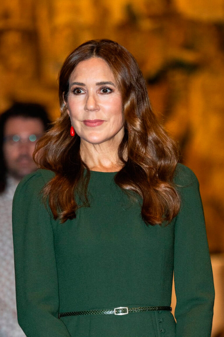 Queen Mary Shines in Elegant Green Dress and Camel Cape Queen Mary in a green dress at the University of Copenhagen