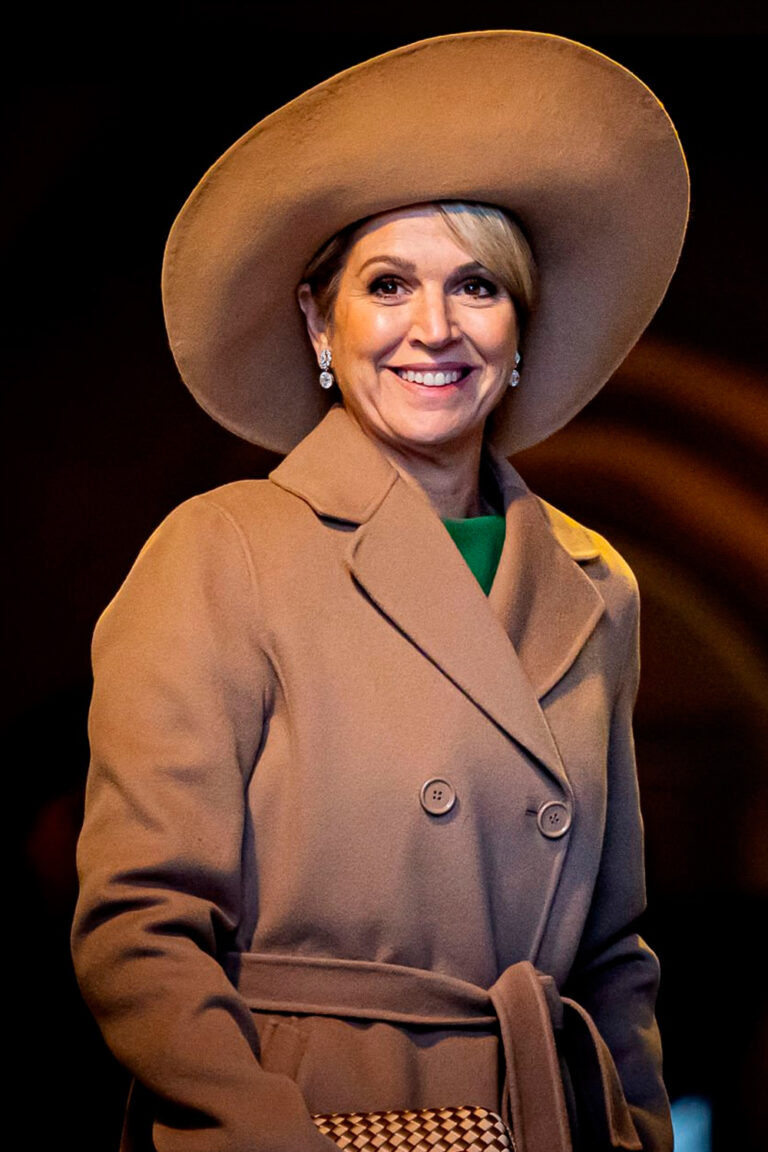 Queen Maxima’s Monochromatic Look in Camel Tones Queen Maxima in a Monochromatic Outfit