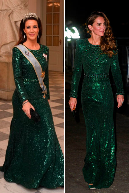 Princess Marie in green sequin dress