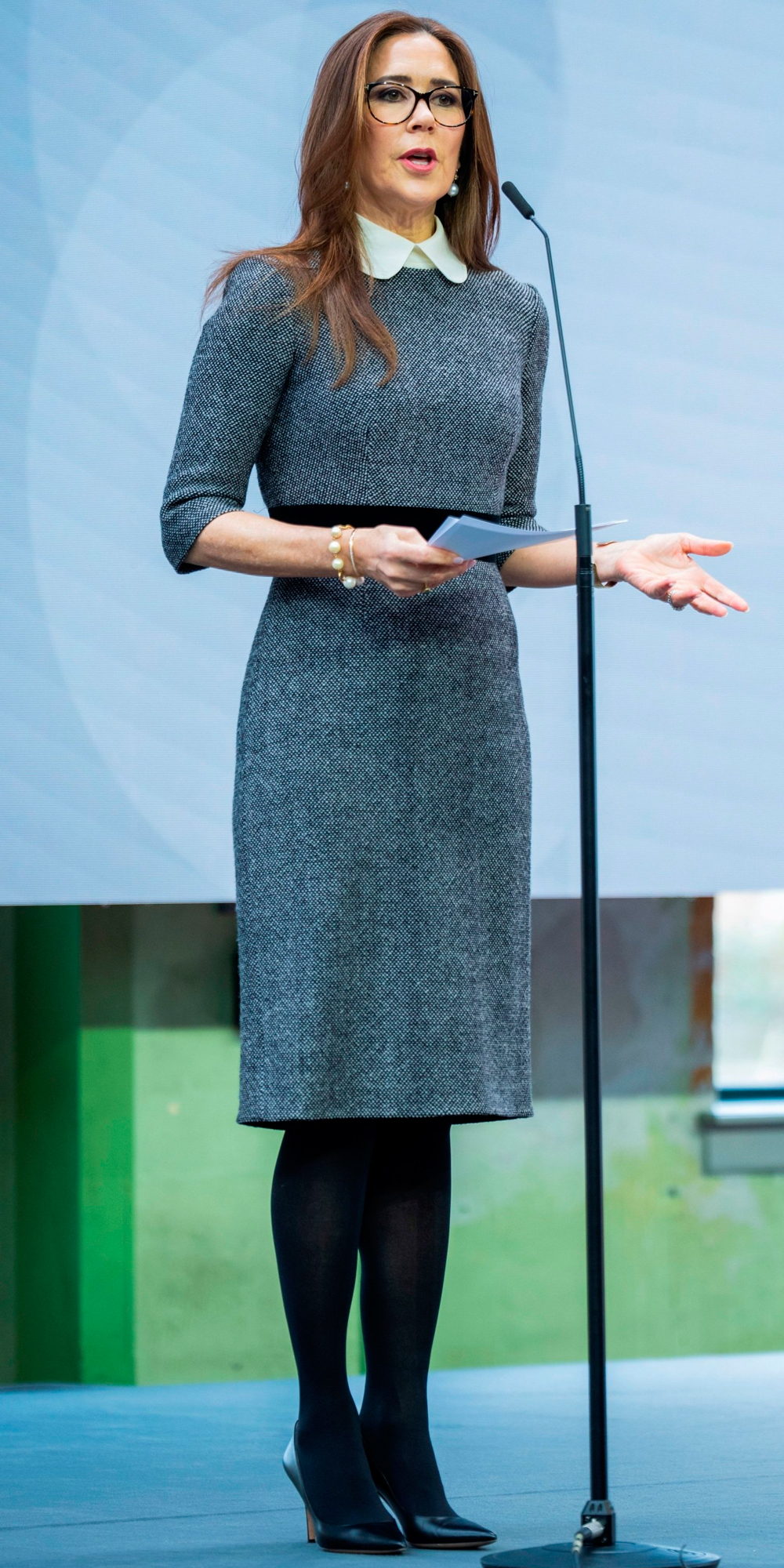 Queen Mary in Vintage Gray Dress by Prada