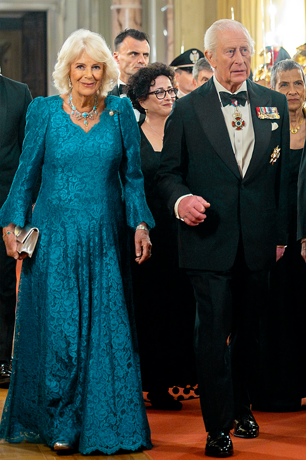 Queen Camilla and King Charles at the Quirinale Palace