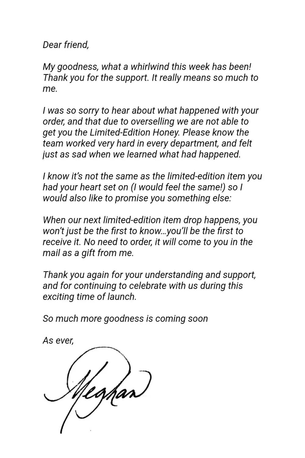 Meghan Markle apologizes