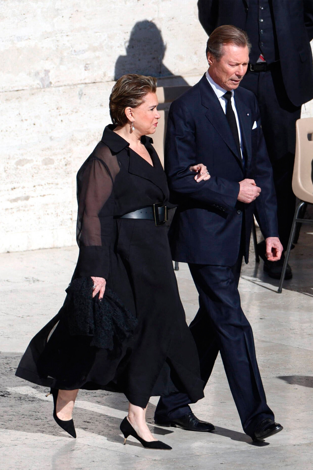 Grand Duke Henri and Grand Duchess Maria Teresa of Luxembourg at the funeral of Pope Francis.