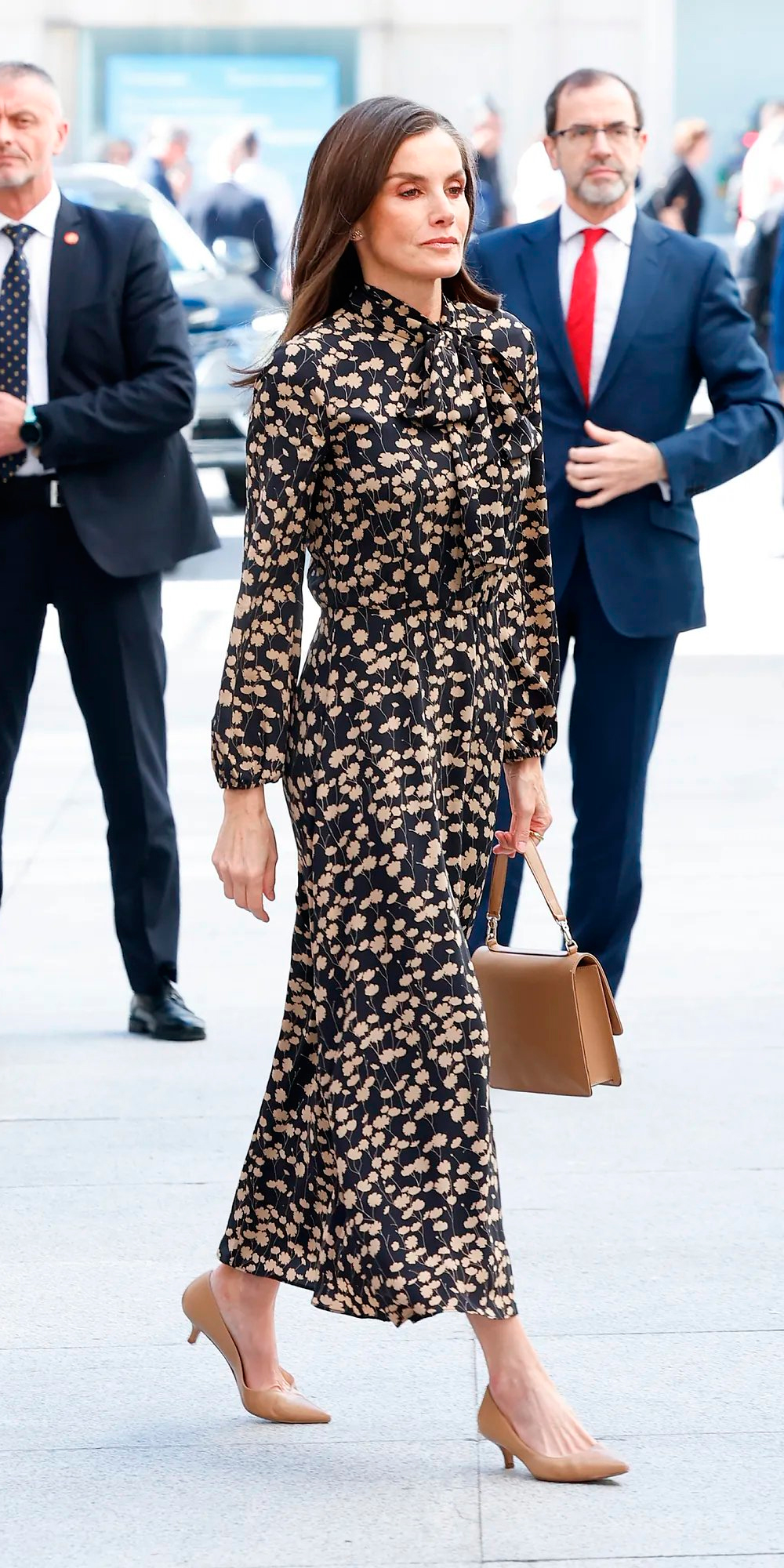 Queen Letizia in a Massimo Dutti Floral Dress