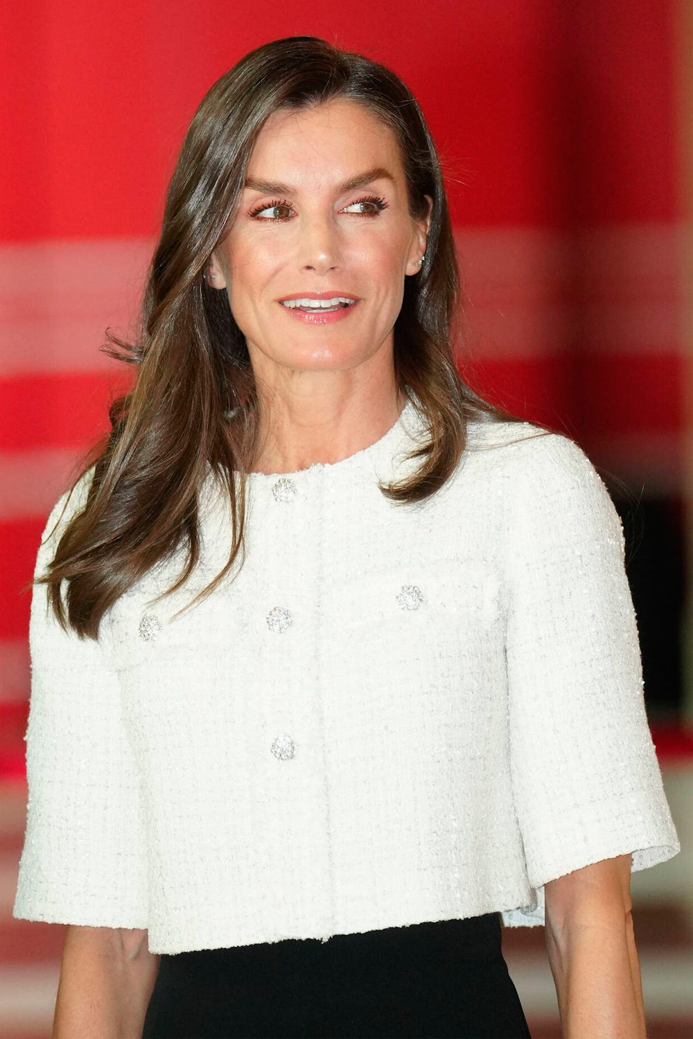Tweed Jacket and Black Trousers: Queen Letizia’s Style