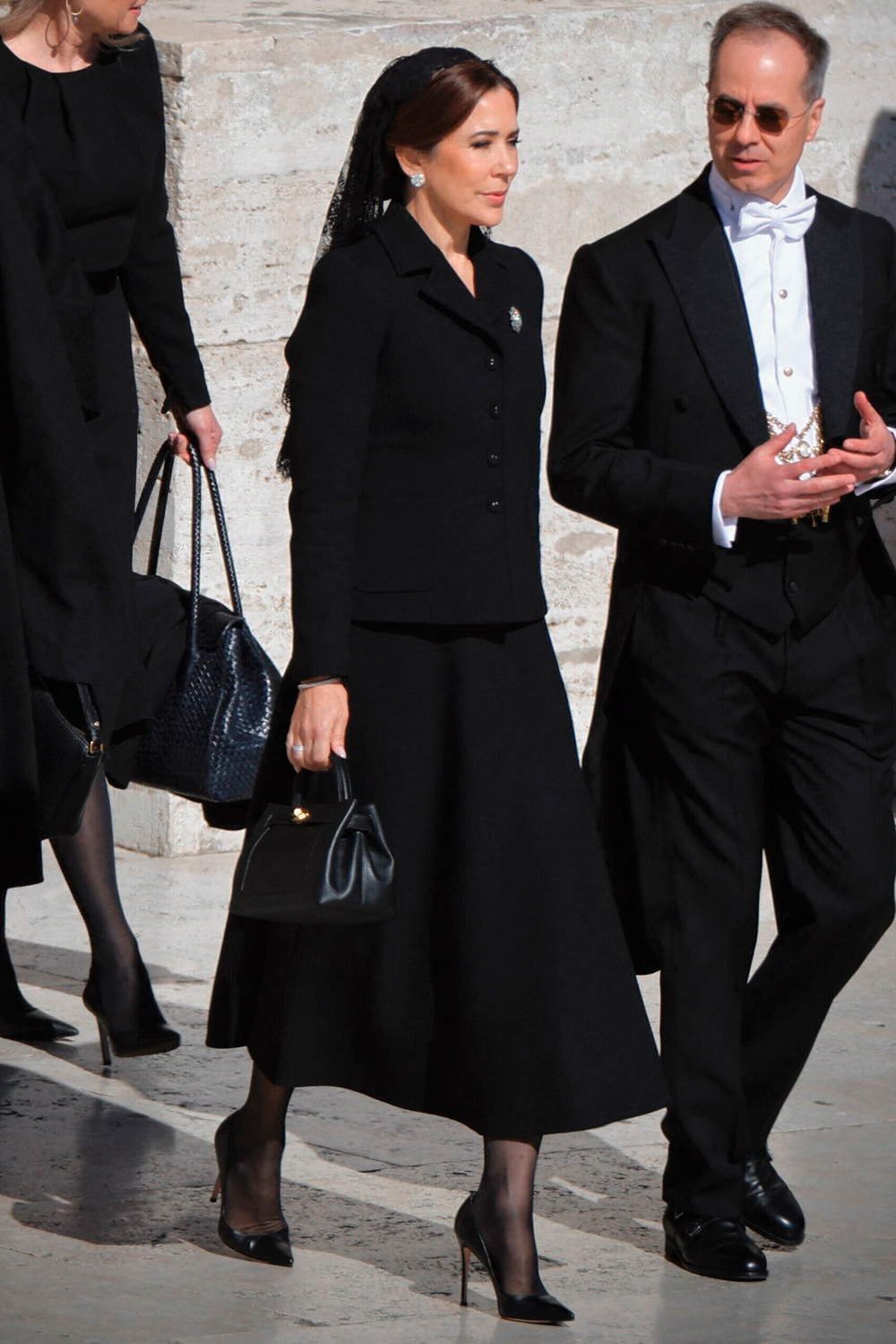 Queen Mary of Denmark at the funeral of Pope Francis.