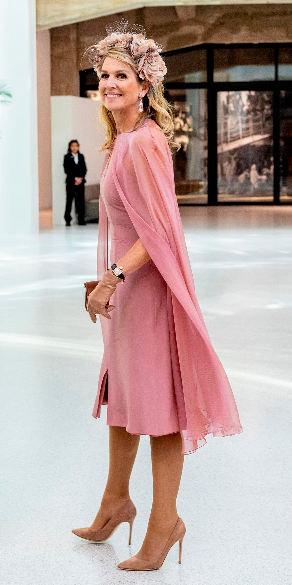 Queen Maxima wears a Natan Couture dress