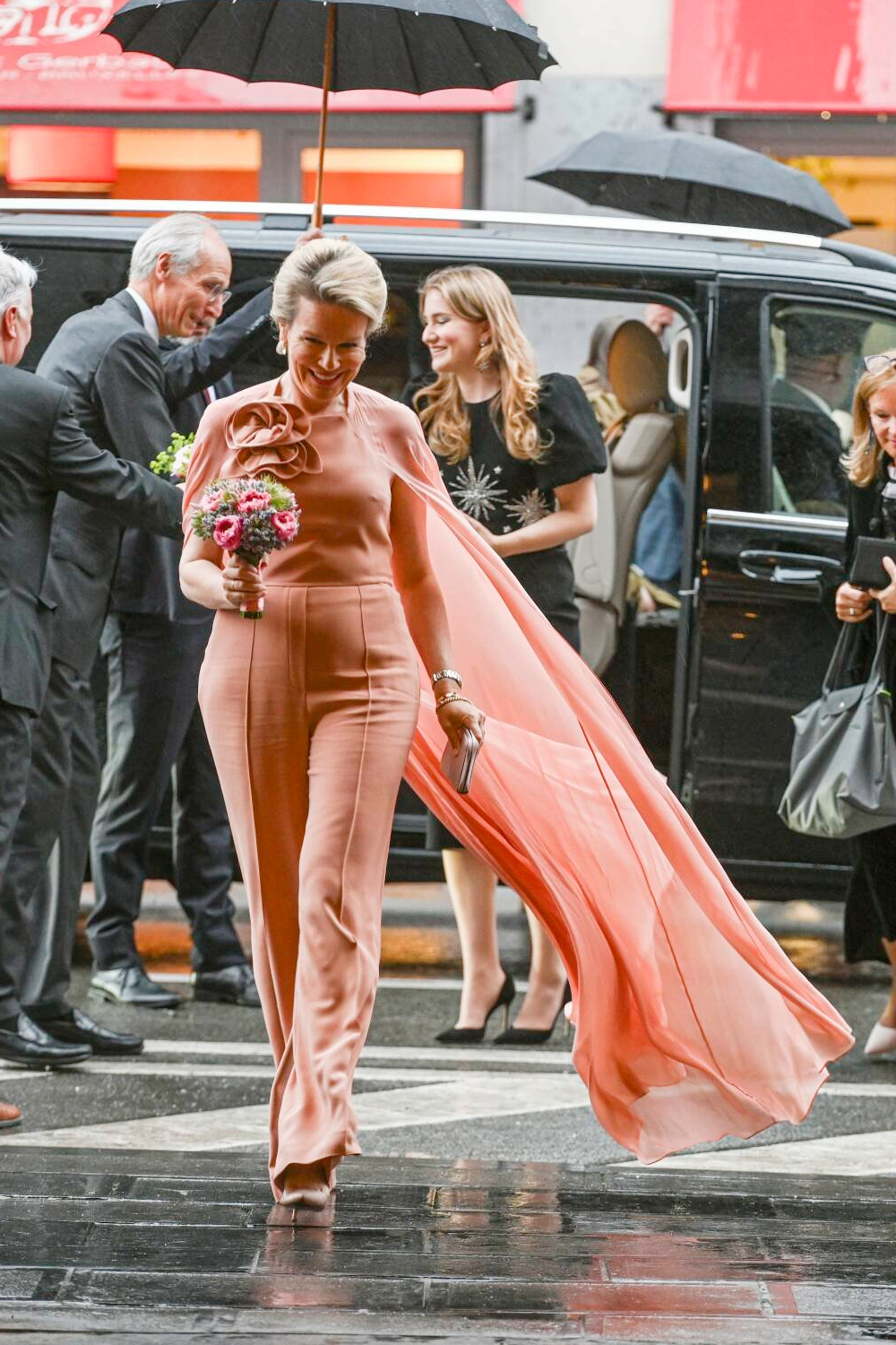 Queen Matilde wearing an outfit by Elie Saab