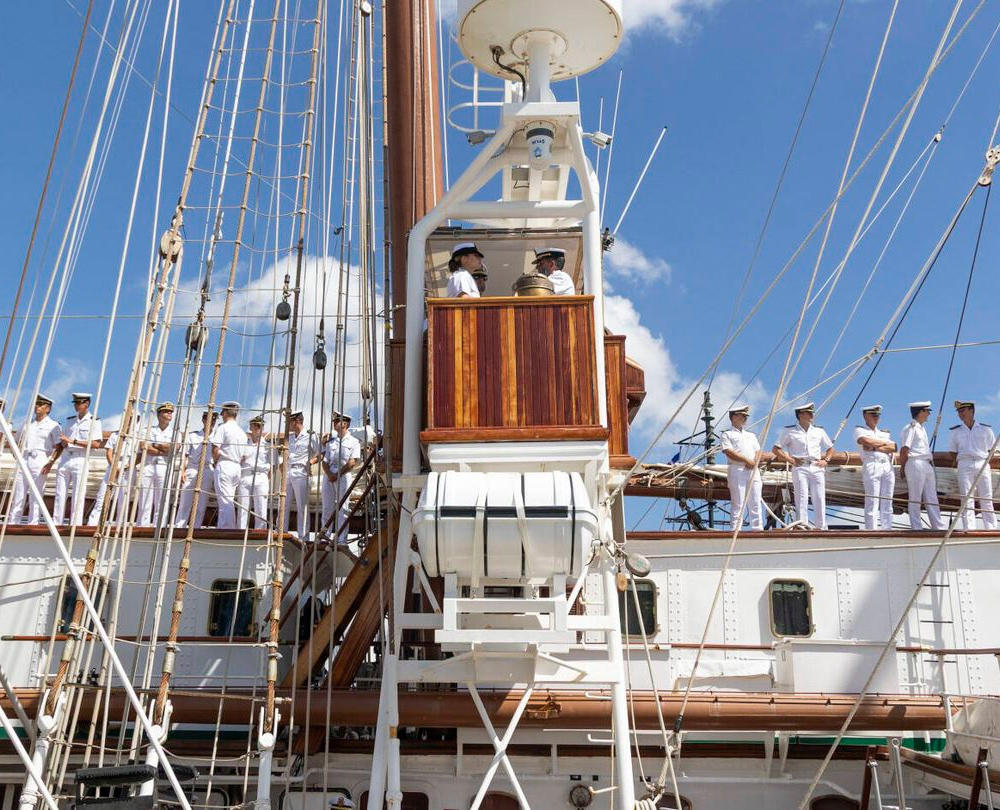 Princess Leonor pictured in the command tower
