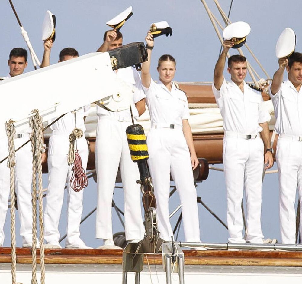 Leonor waves upon arrival in Santa Marta, Colombia.