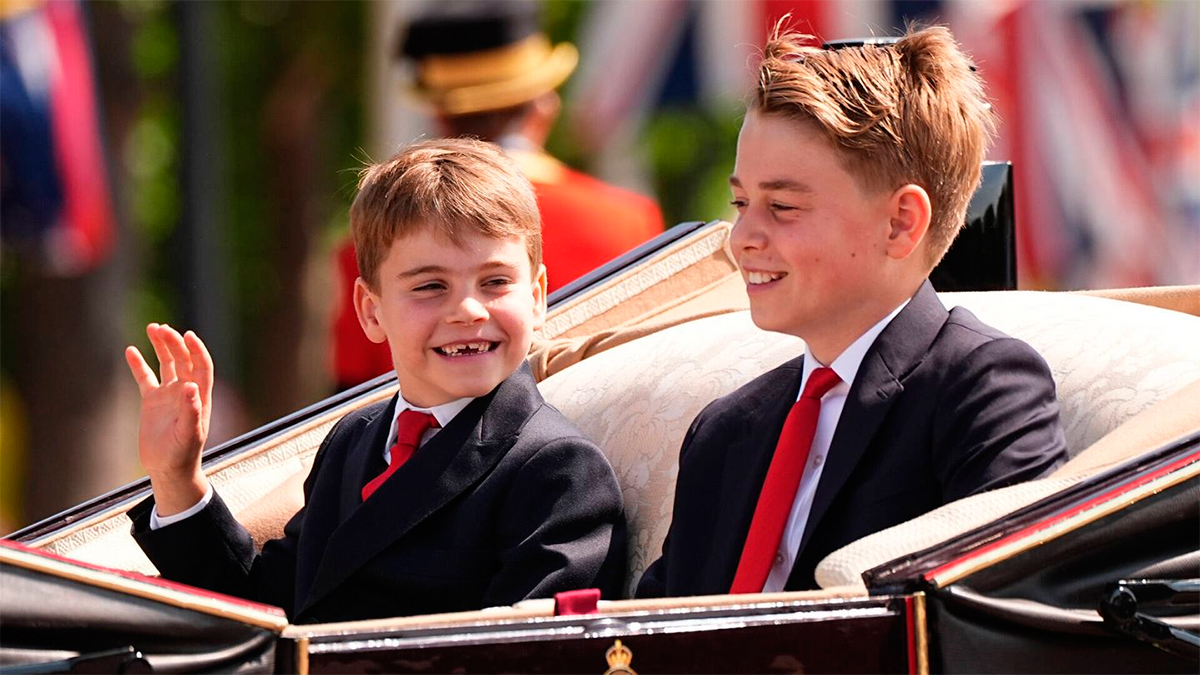 Little Louis with his brother George at Trooping the Colour 2025.