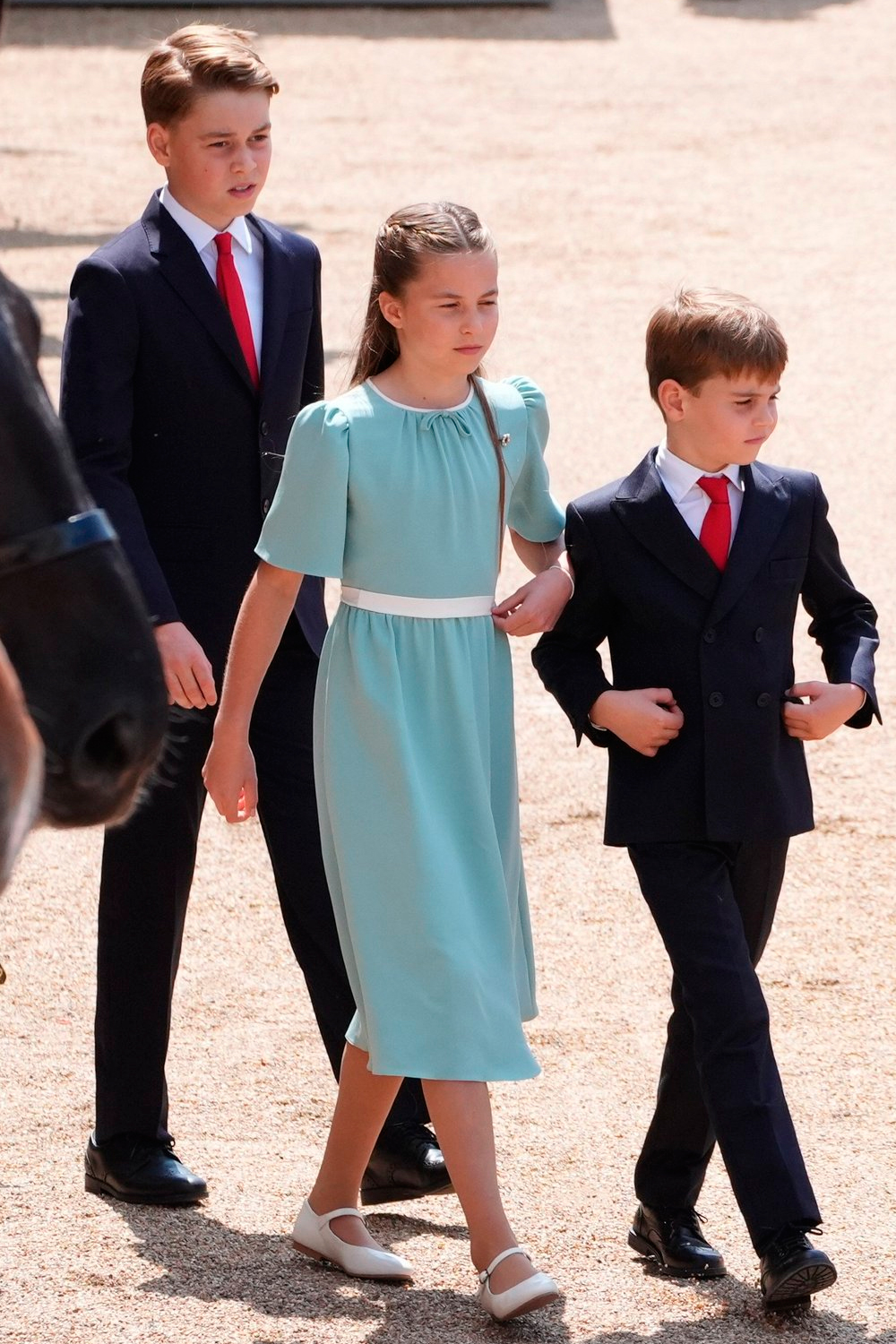 Prince George, Princess Charlotte, and Prince Louis at Trooping the Color 2025.