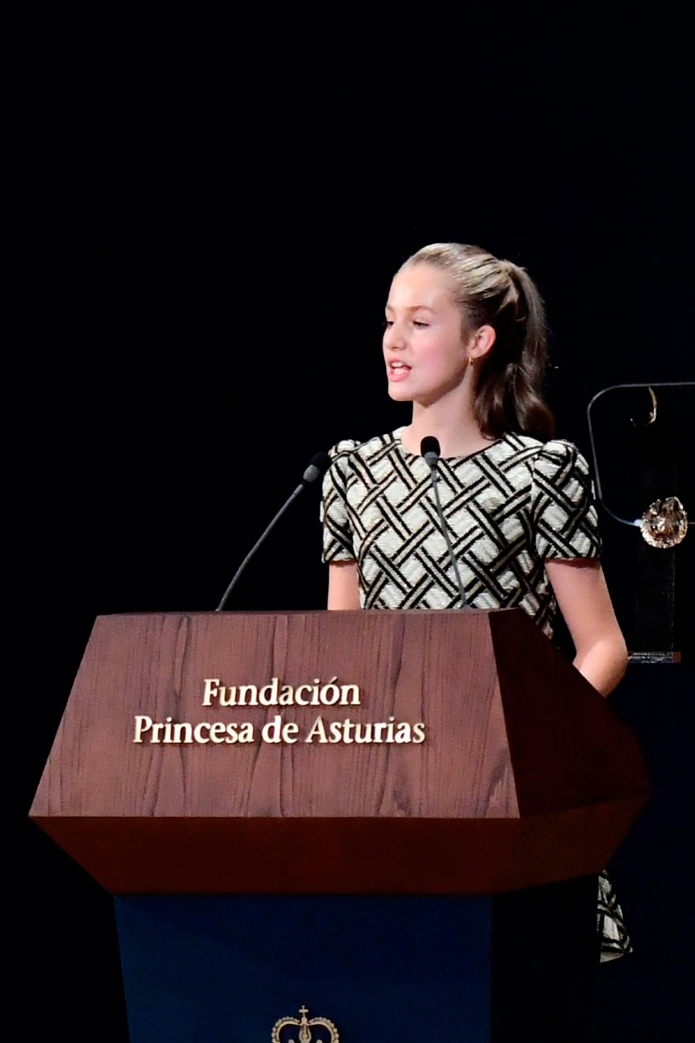 Princess Leonor giving her speech at the 2021 Princess of Asturias Awards