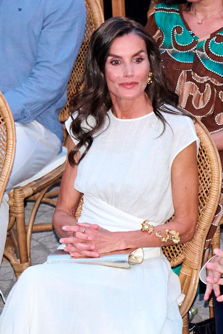 Queen Letizia Wows in White Linen and Bold Jewelry at Atlàntida Mallorca Film Fest Queen Letizia's Summer Style at the Mallorca Film Fest