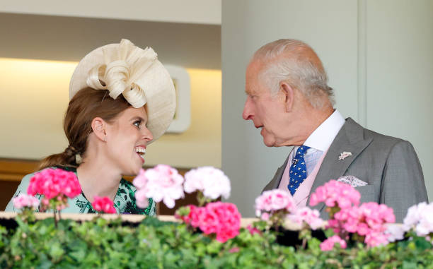 Princess Beatrice and King Charles on day four of Royal Ascot 2024.