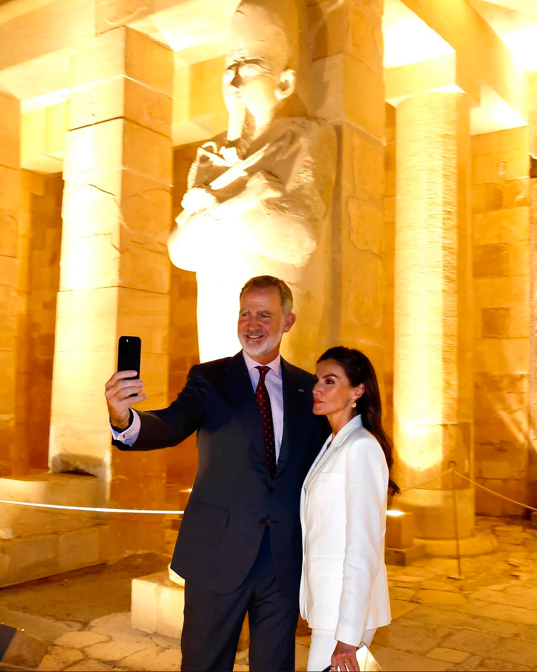 Felipe and Letizia at the Temple of Hatshepsut