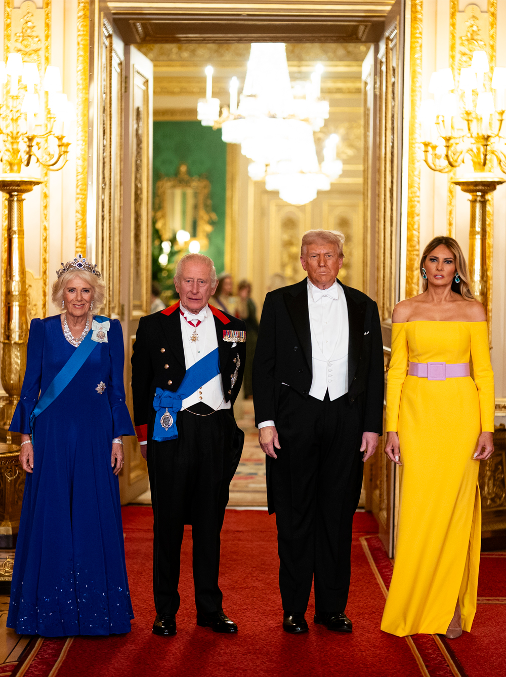 Official photo of the King and Queen, Charles III and Camilla, alongside Donald Trump and Melania.