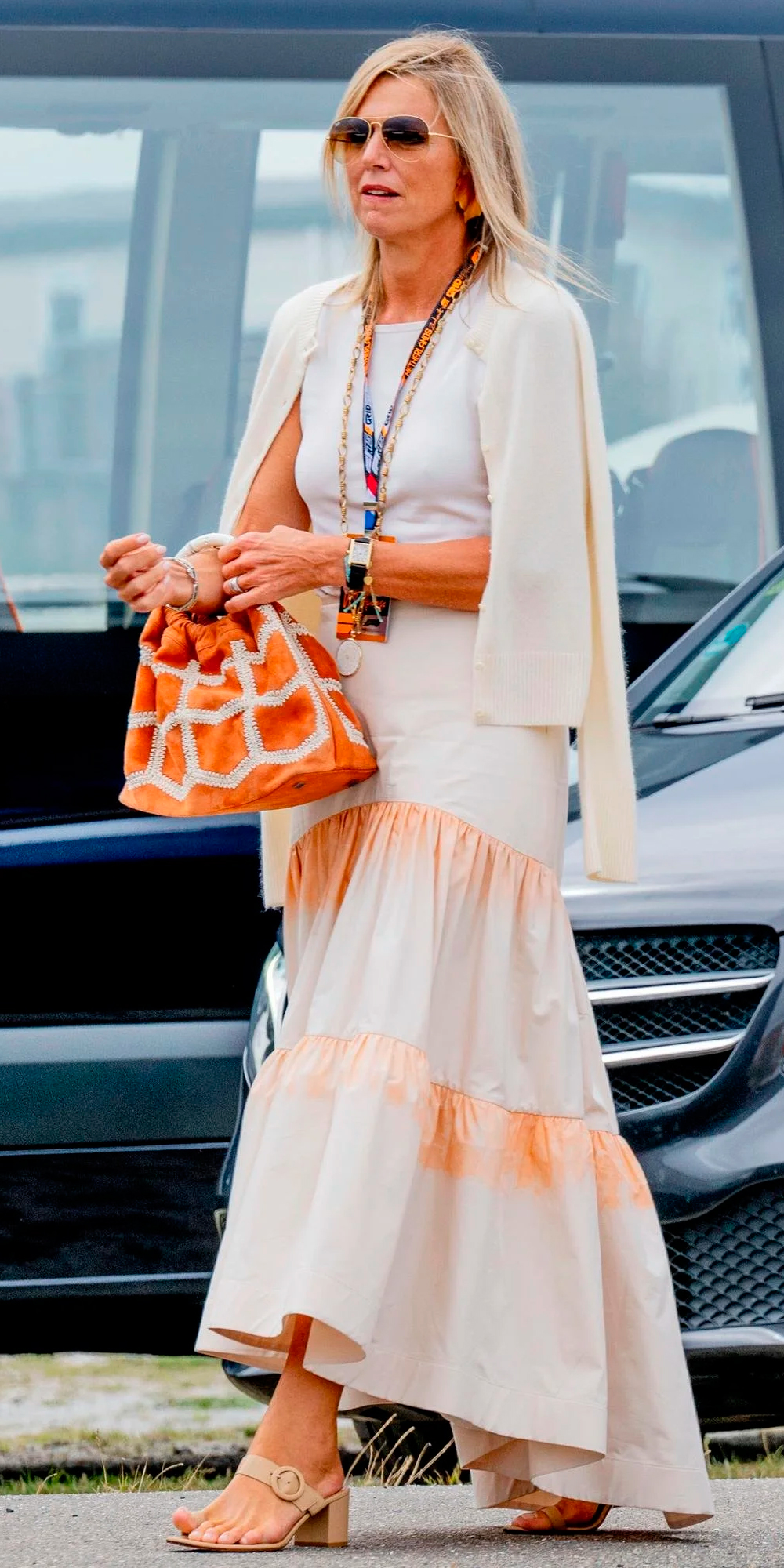 Queen Maxima's style at the 2025 Dutch Grand Prix at the Zandvoort circuit.