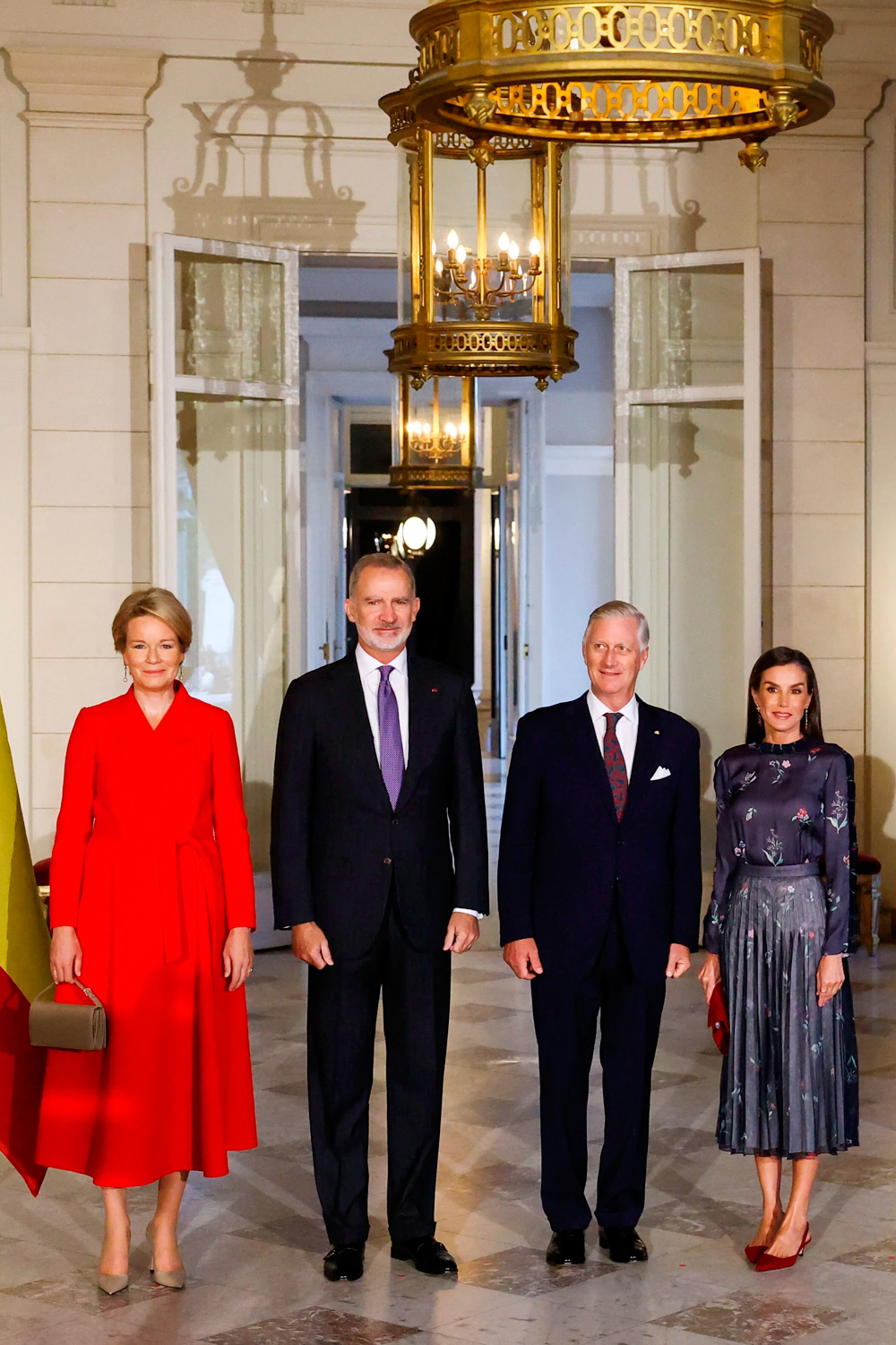  Felipe and Letizia Reconnect with Philippe and Mathilde in Brussels