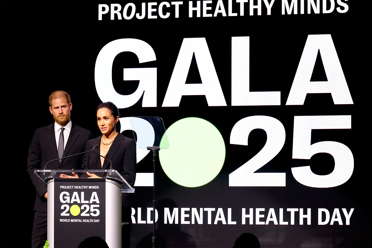 Prince Harry and Meghan Markle receive Humanitarians of the Year award at New York’s Healthy Minds Gala