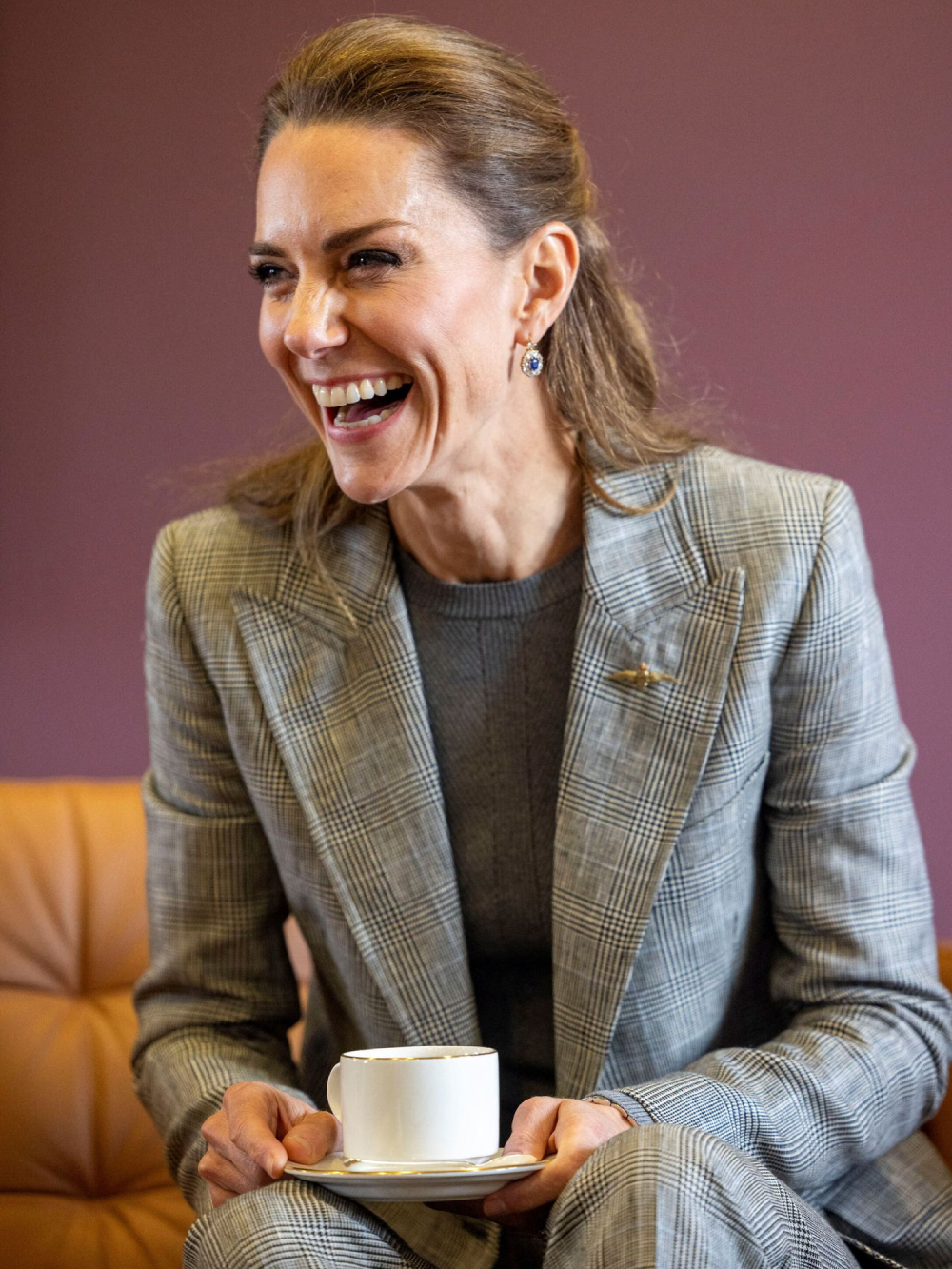 Kate wore Diana's sapphire earrings.