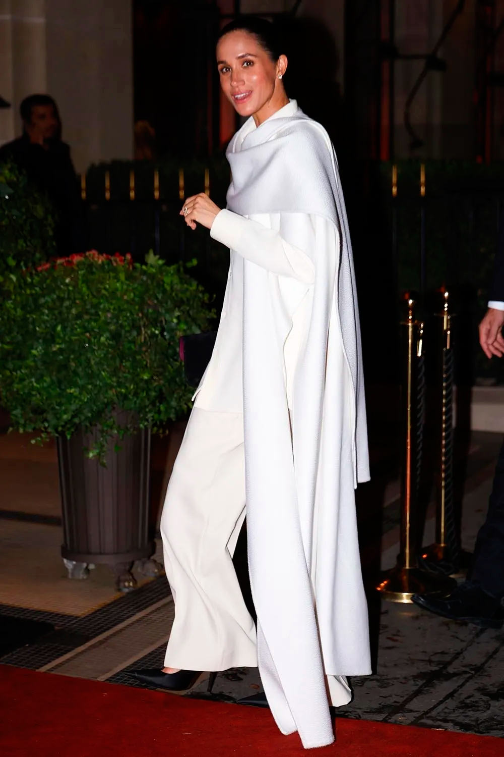Meghan Markle stuns in a white Balenciaga ensemble