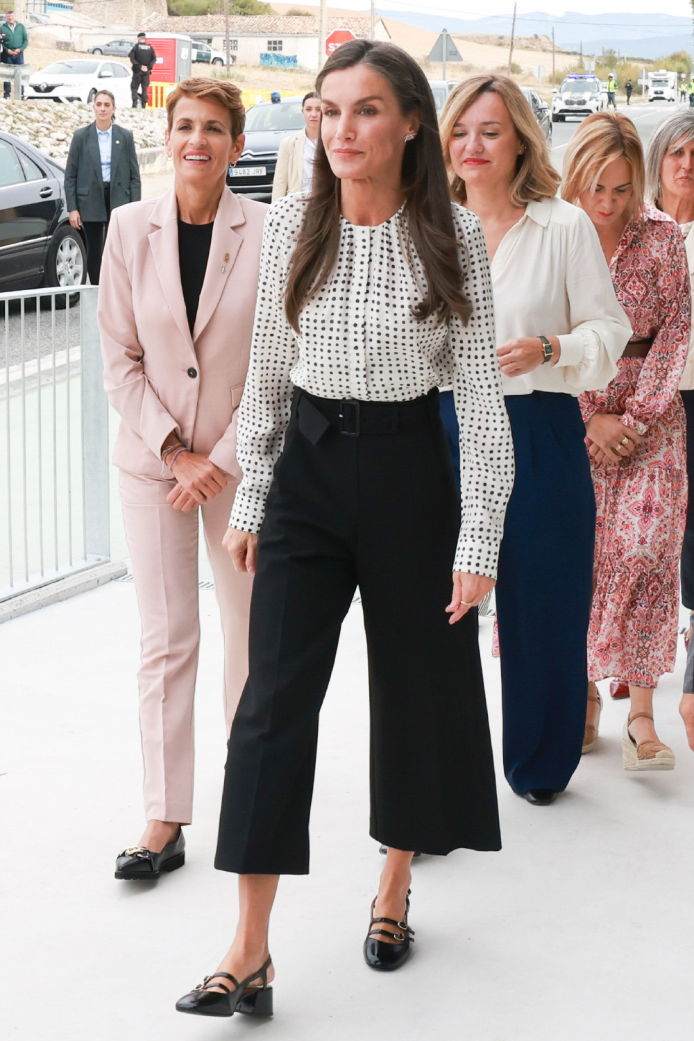 Queen Letizia Wows in Polka Dot Blouse