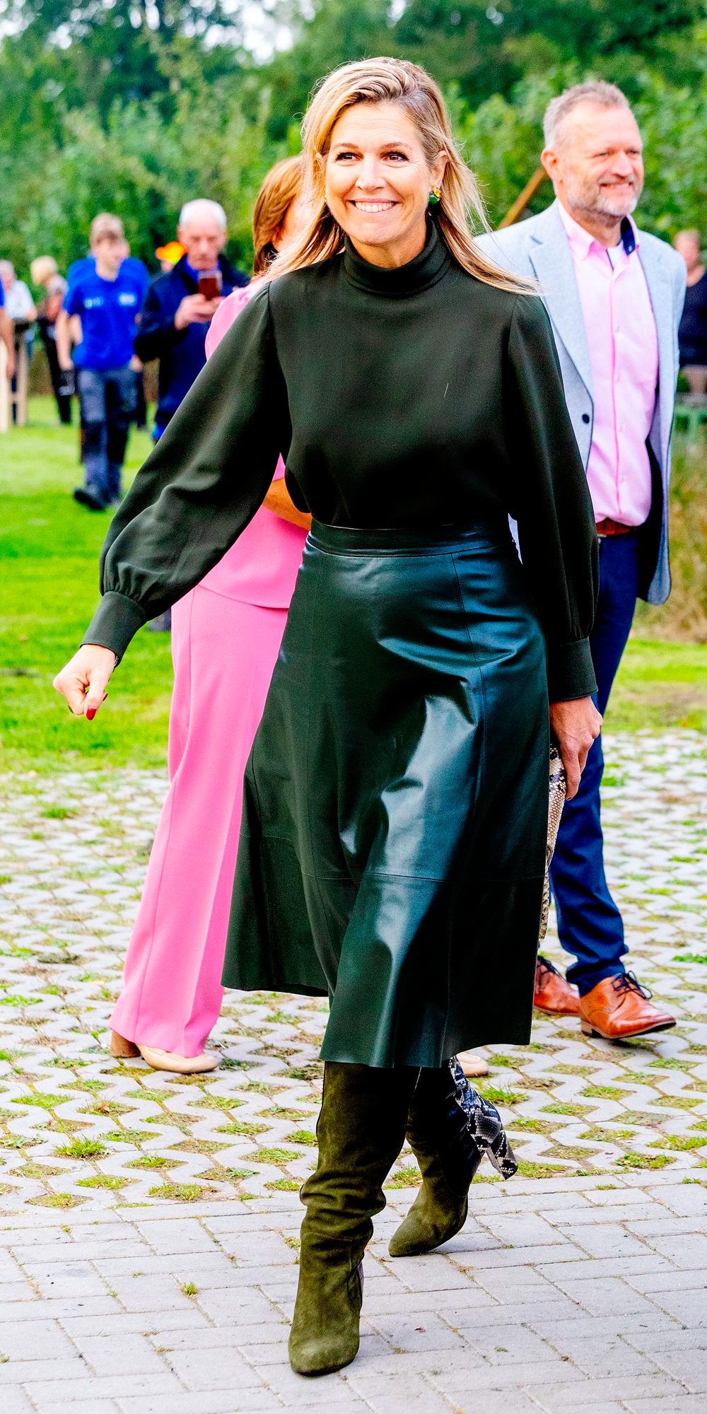 Queen Maxima Stuns in Dark Green Natan Couture Outfit