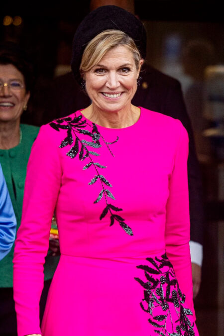Queen Maxima Shines in Oscar de la Renta Dress